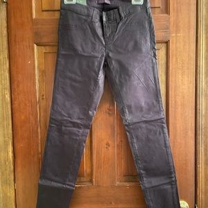 J Brand low-rise skinny leg leather pants in Indigo.